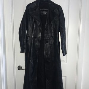 Genuine Leather Trench Coat